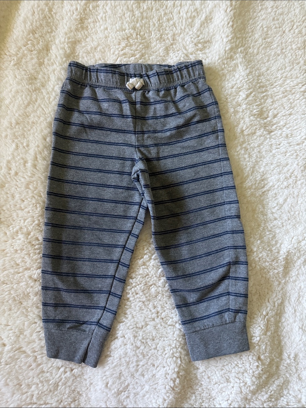 Carter's Gray Sweatpants with Navy Stripes